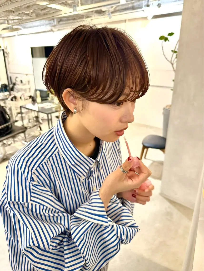 ショート カット ヘアカラー 骨格診断で絶対可愛い ✨丸みショート✨凌弥のヘアスタイル