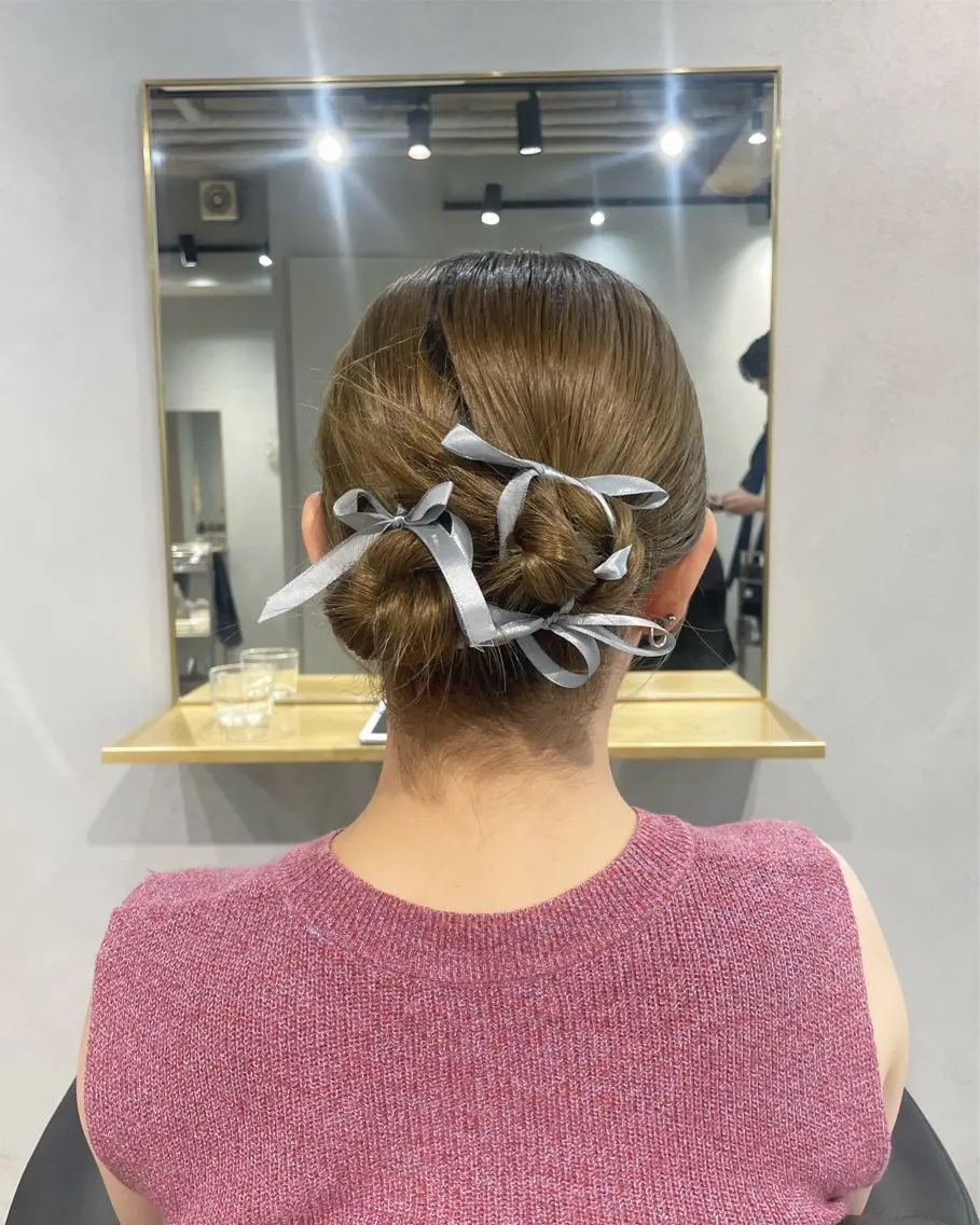 ミディアム ヘアアレンジ ヘアセット 【表参道】Ruri デジタルパーマのヘアスタイル