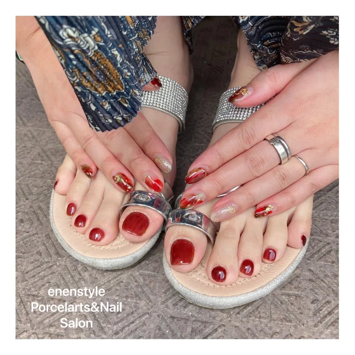ミディアム ネイル 🐾enen style 🐾のネイルデザイン
