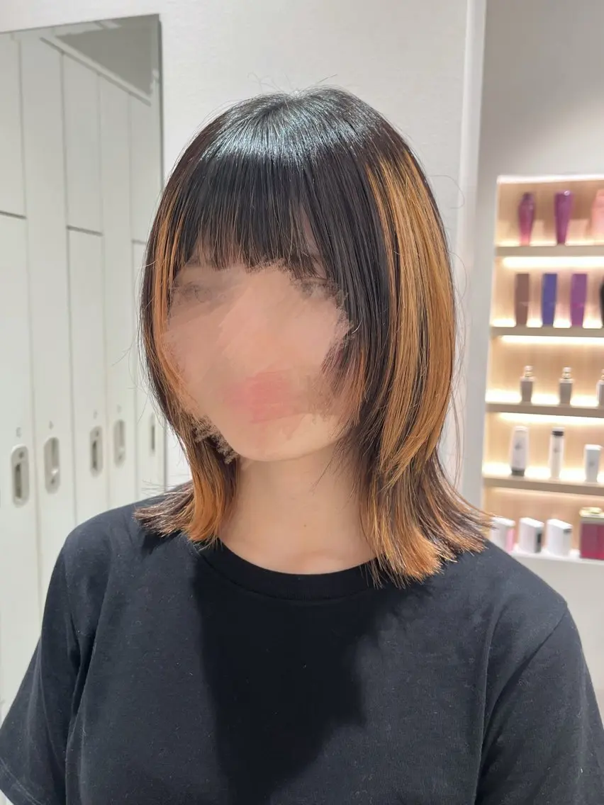 ミディアム カット 縮毛矯正 / 透明感カラー首藤大翔のヘアスタイル
