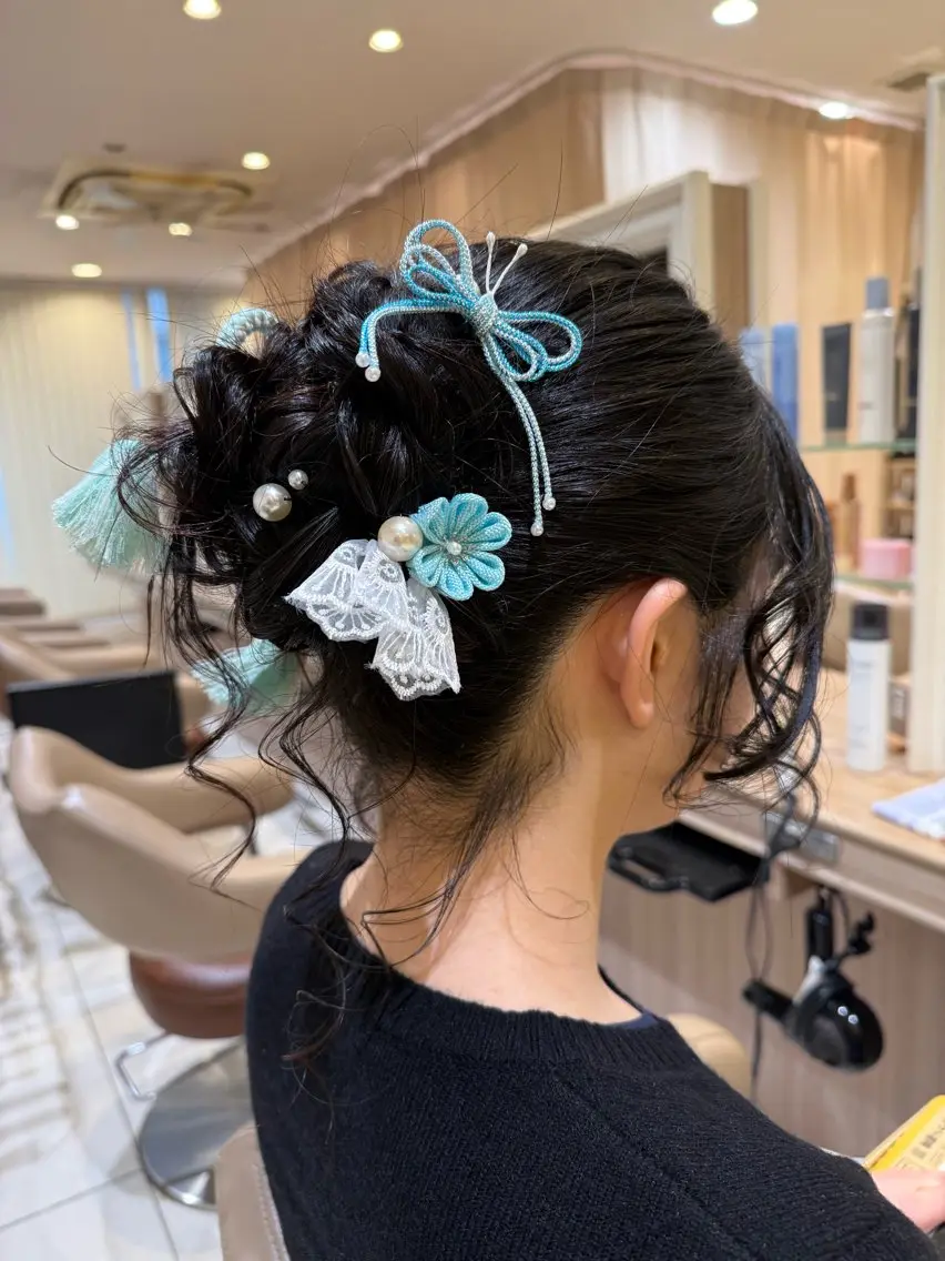ロング ヘアアレンジ ヘアセット 韓国ヘアメイク🎀/ 縮毛矯正✨山本媛香のヘアスタイル