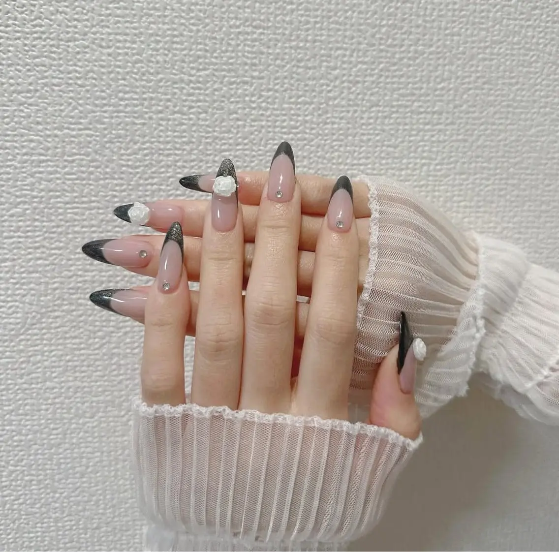 ネイル 長さ出し フレンチネイル グラデーション 卒業式 マグネットネイル Sora nail 長さ出し専門店のネイルデザイン