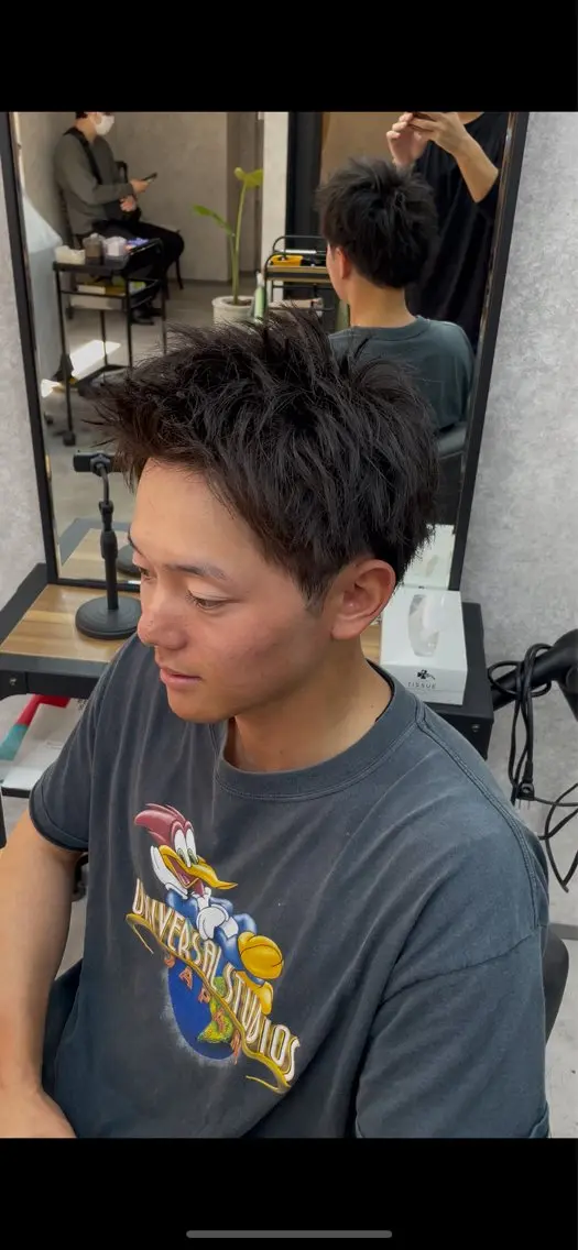ショート パーマ メンズ スパイキーショート ショートヘア カット パーマ マタカ ミナリのヘアスタイル