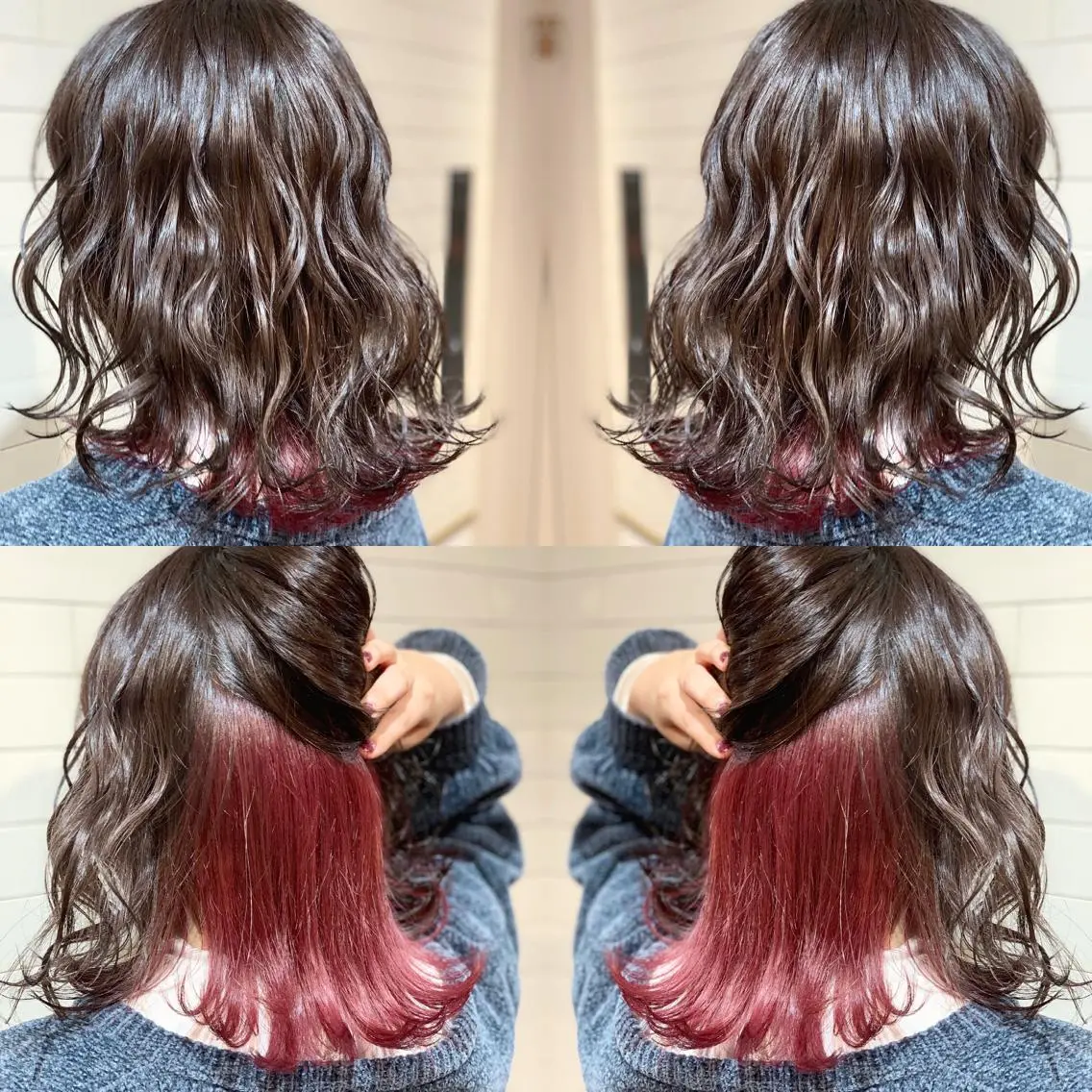 ミディアム カラー ヘアアレンジ 髪質改善×ハイトーン 中田啄也のヘアスタイル