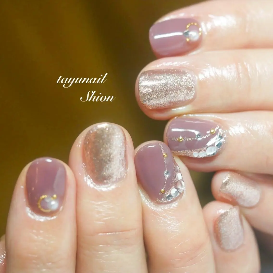 ネイル アートネイル ブルー ジェルネイル キラキラネイル パラジェル ネイルサロン 【たゆnail】のネイルデザイン