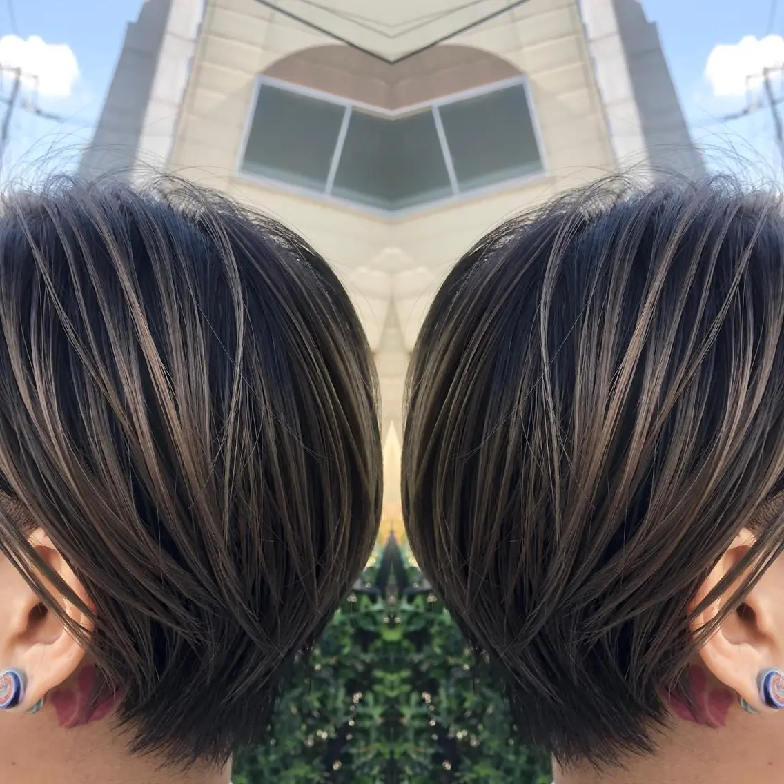 ショート レイヤーカット ショートヘア カット ヘアカラー ハイライトバレイヤー ジュ&縮毛矯正✨櫻野のヘアスタイル