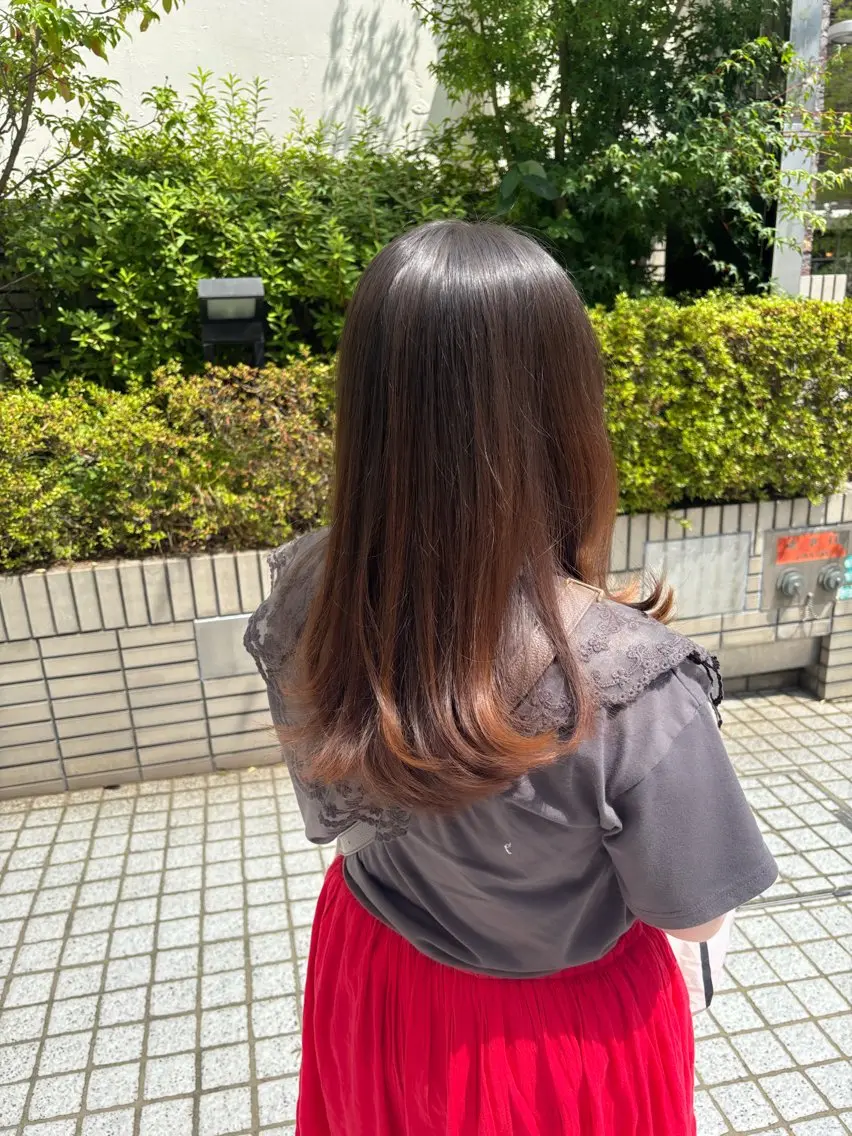ロング カット 縮毛矯正 トリートメント . kanokoのヘアスタイル