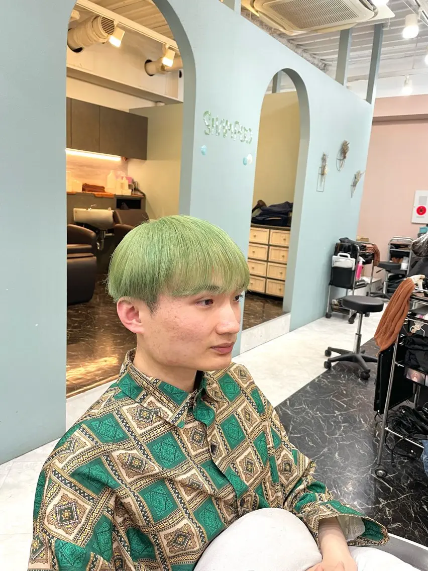 セミロング カット ヘアカラー 亀川蓮 Agu hairのヘアスタイル