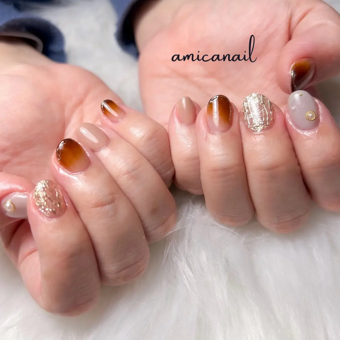 ネイル ミラーネイル ニュアンスネイル ハンドネイル _amica nail_のネイルデザイン