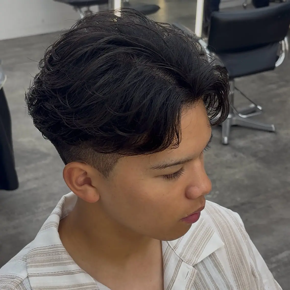 パーマ メンズ フェザーパーマ メンズパーマ 小野 隼士のヘアスタイル