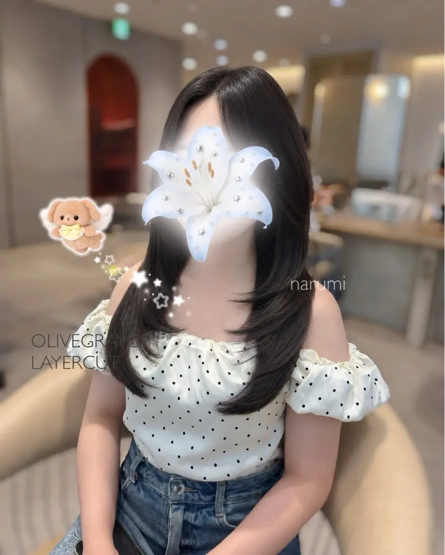 セミロング カラー カット ヘアカラー トリートメント 盛れ🎀韓国ヘア 美艶🇰🇷なるみのヘアスタイル