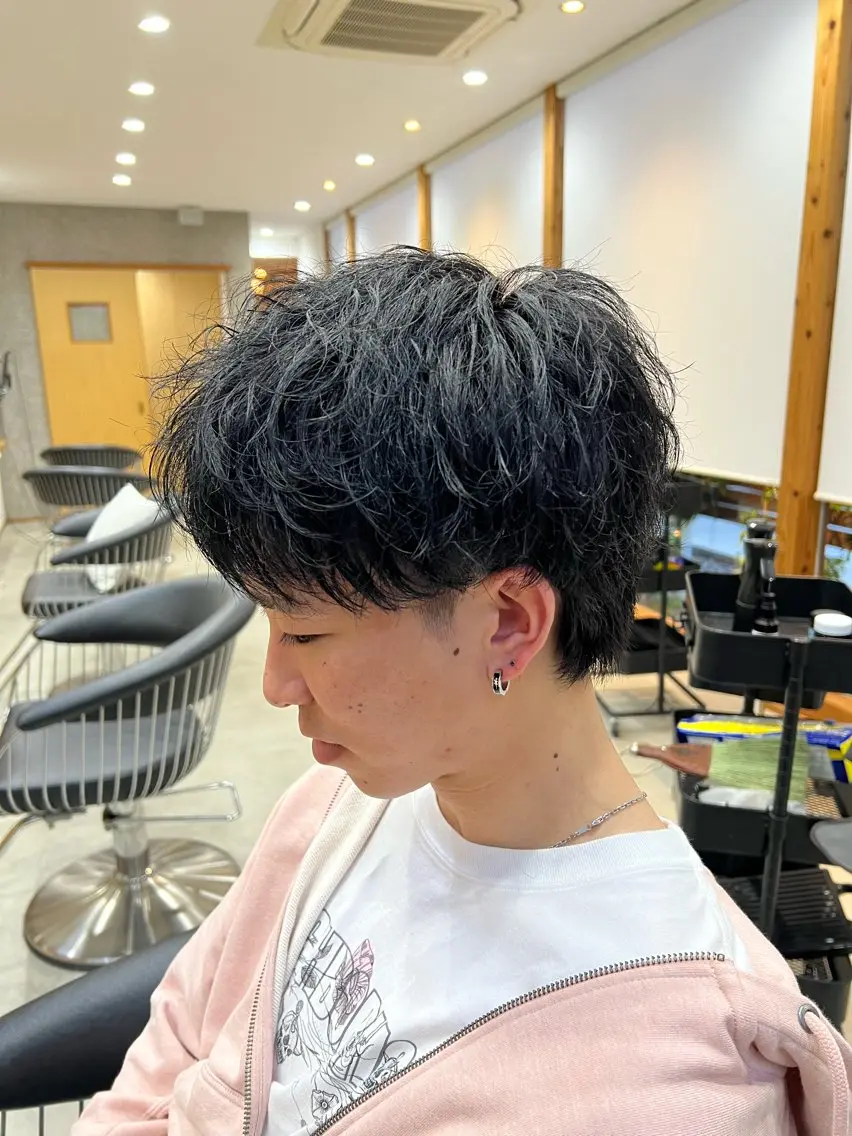パーマ メンズ カット パーマ 解良 優斗のヘアスタイル