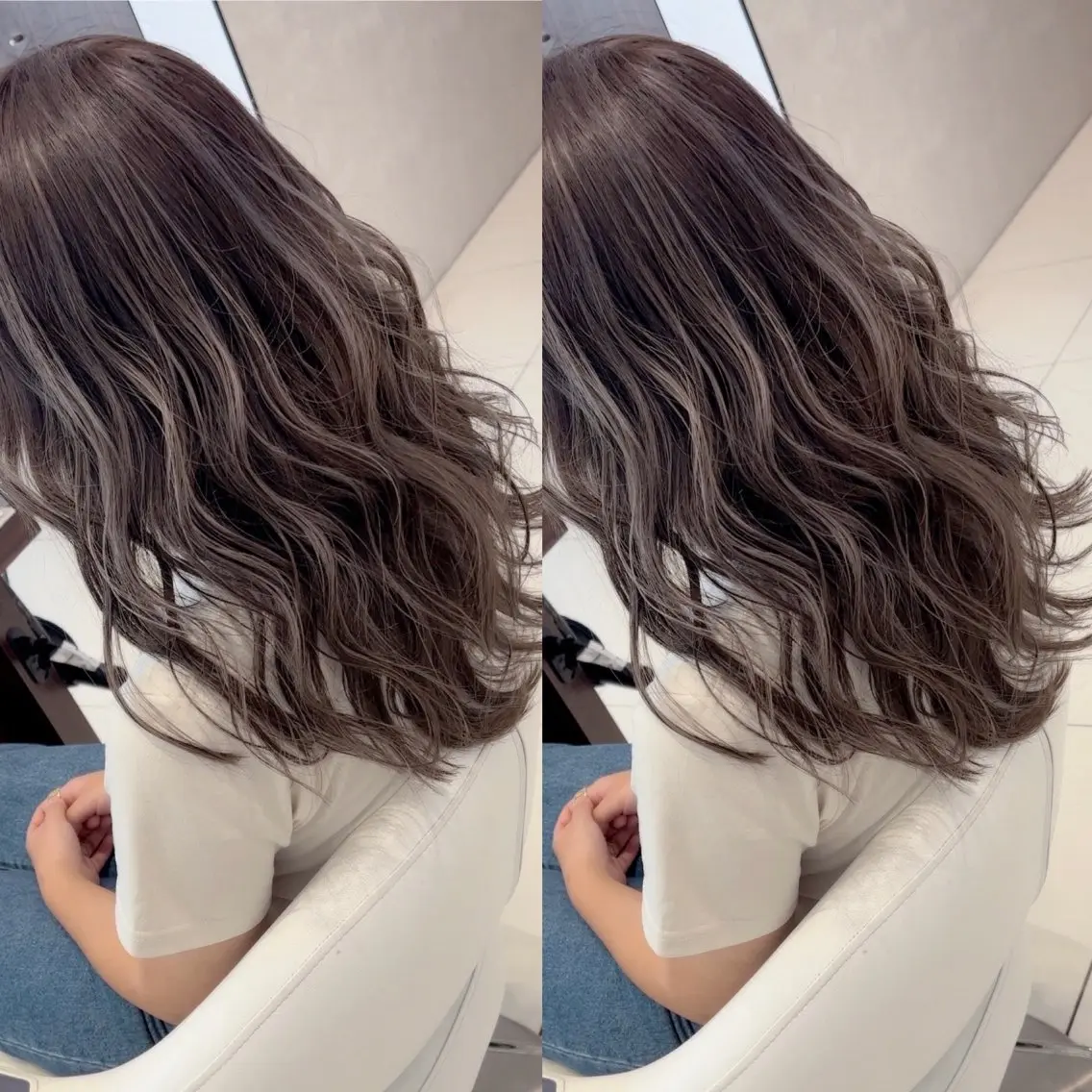 ロング カラー ハイライトカラー ハイライト earth甲府昭和店 東 允のヘアスタイル