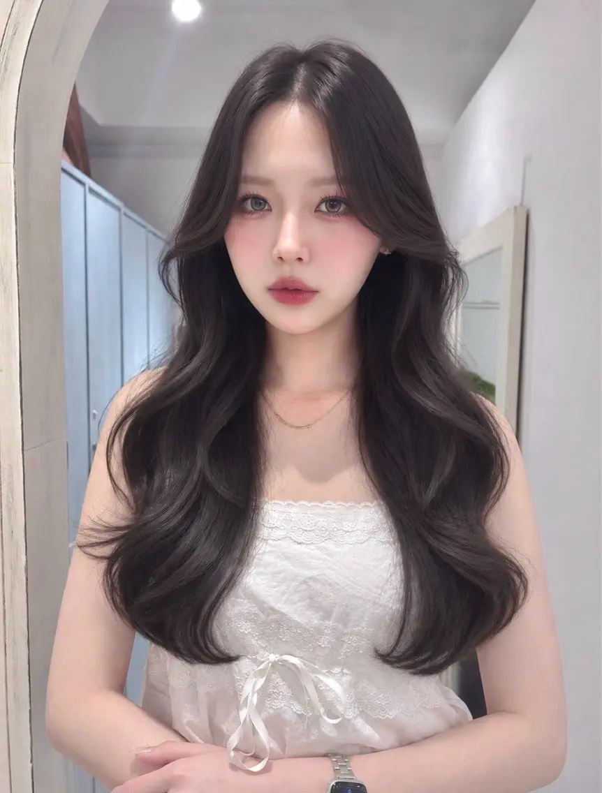 ロング カラー 韓国風ヘア カット ヘアカラー 【韓国ヘア×透明感 カラー】笹谷 莉未のヘアスタイル
