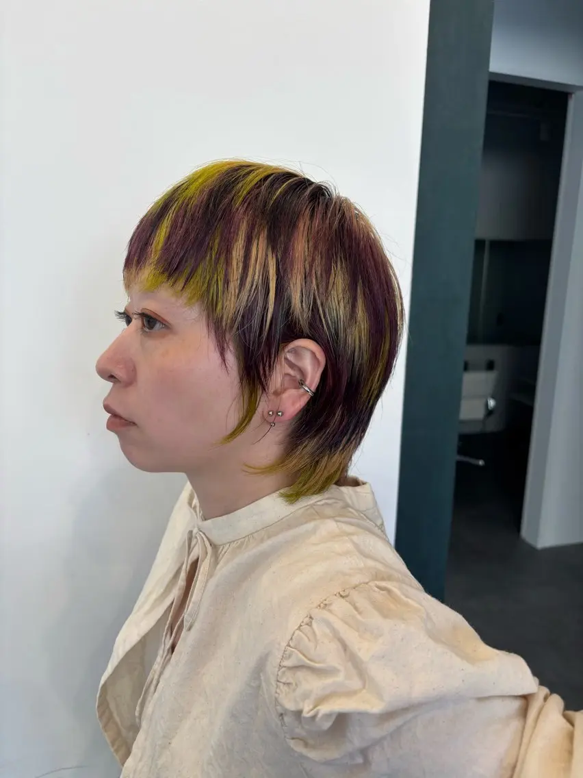 ショート カラー ハードパーマ Rico💜のヘアスタイル