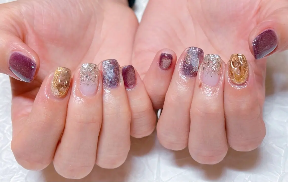 ネイル アートネイル オーロラネイル チークネイル フラッシュネイル フットネイル ハンドネイル ハンドケア 💫ゆか_ Nailartistのネイルデザイン