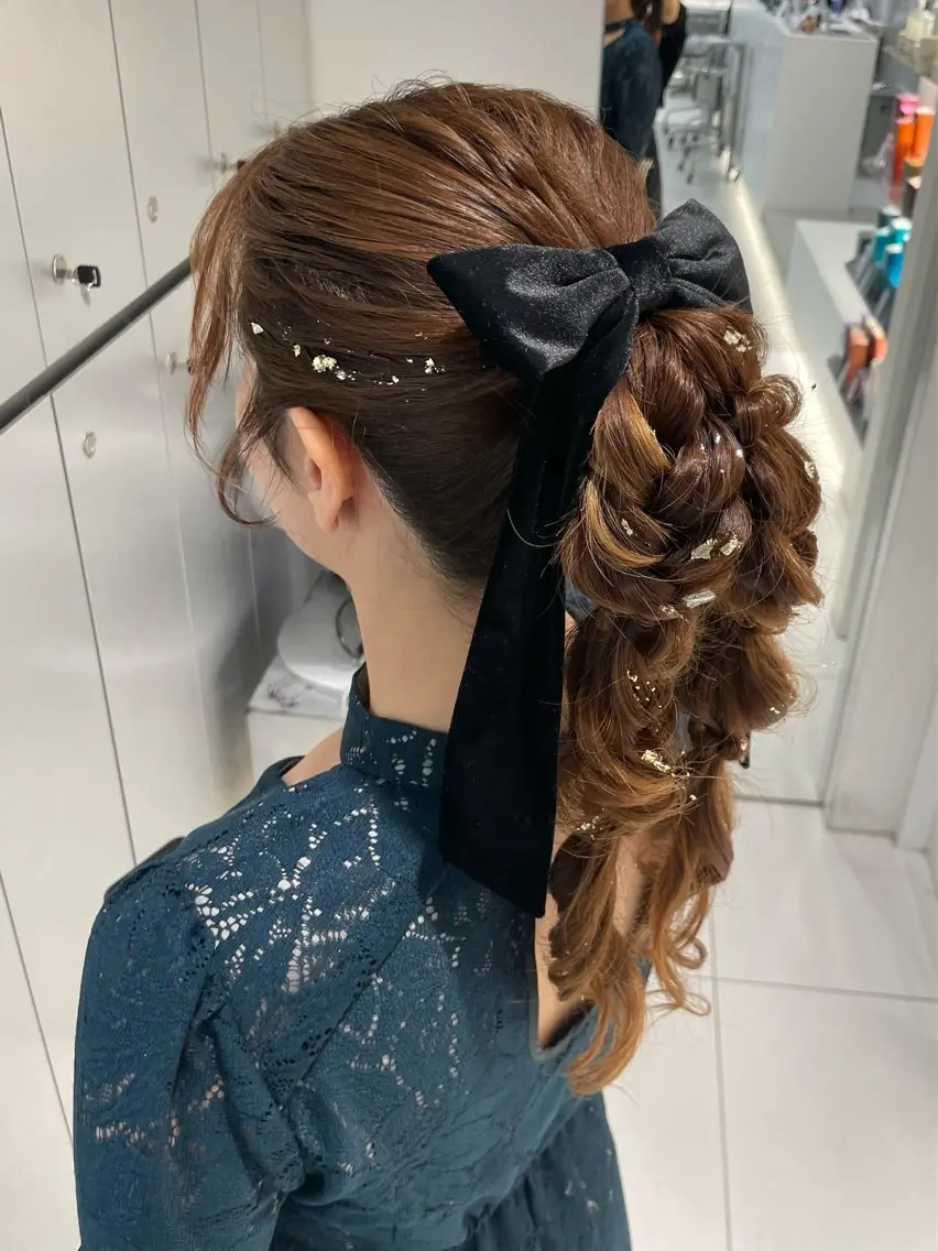 ヘアアレンジ 結婚式・ブライダル ヘアセット ヘアセット🎀耳つぼ 👂💎MONAMIのヘアスタイル