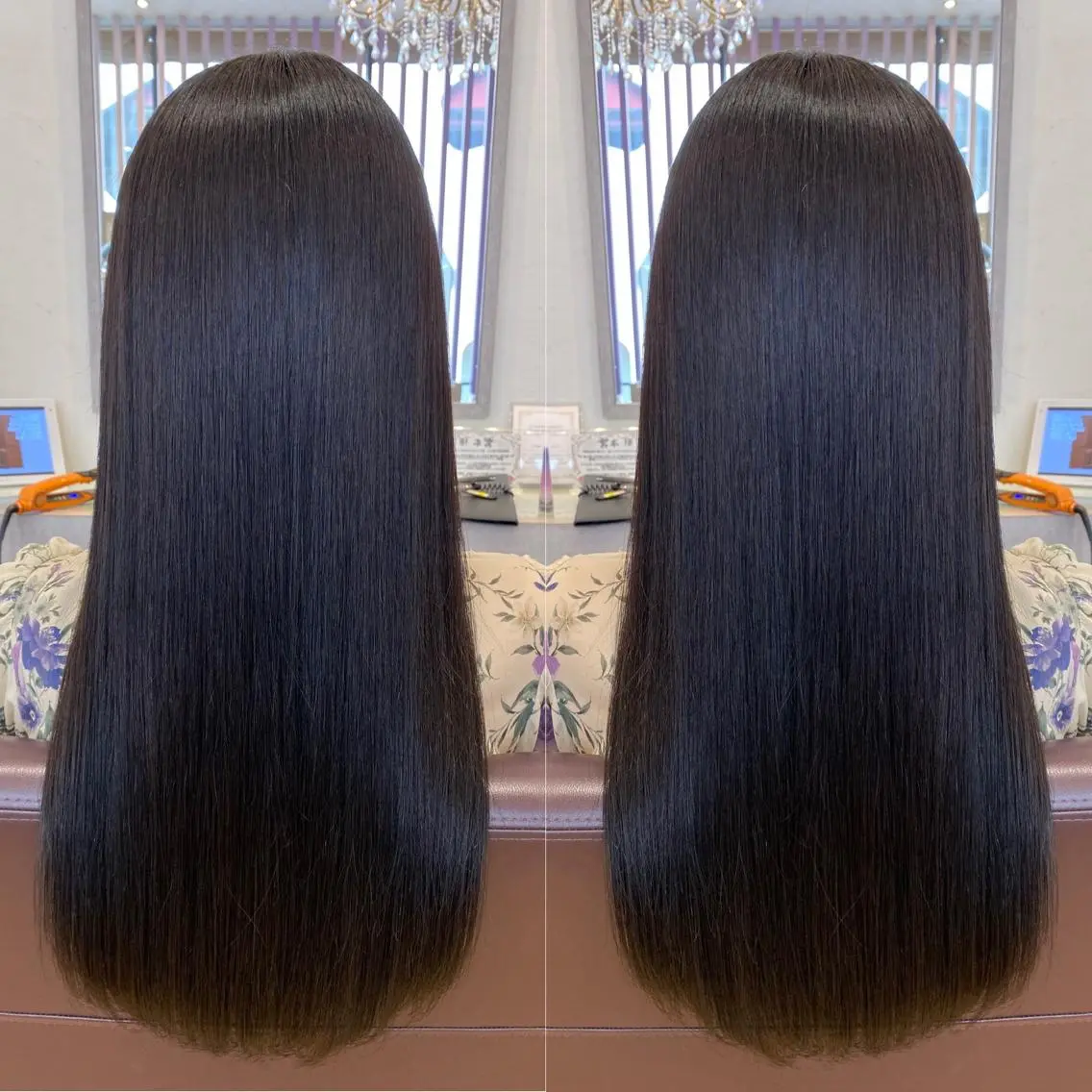 ロング カラー 黒髪 ブルーカラー ブルーブラック 🫧髪質改善×艶髪 🫧根本泰成🫧のヘアスタイル