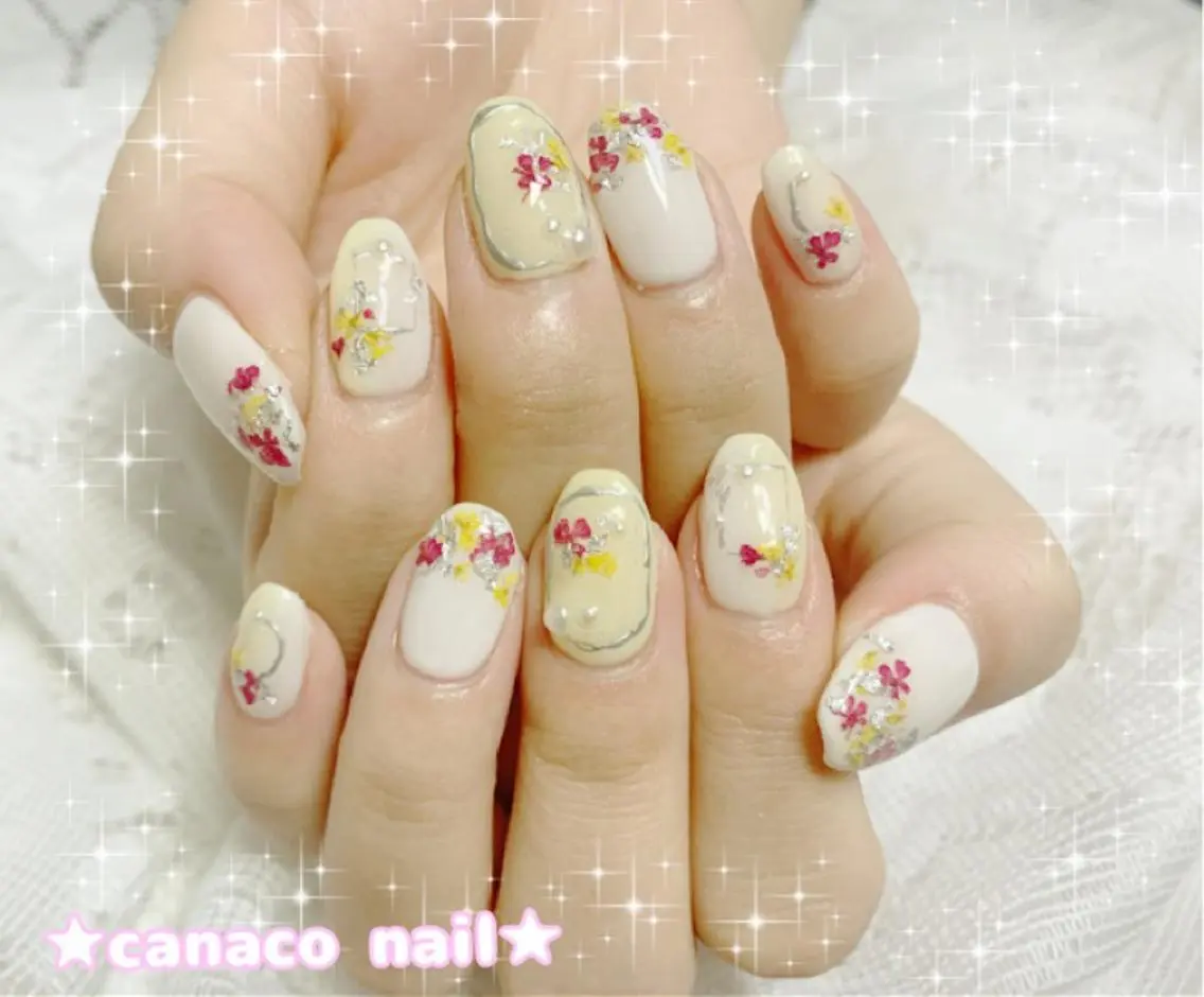 ネイル アートネイル フラワーネイル ジェルネイル パラジェル 春ネイル ハンドネイル ハンドケア ベテランネイル cnc nailのネイルデザイン