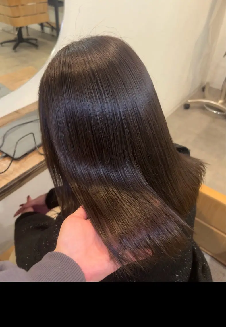 ミディアム ヘアカラー トリートメント 大野 満葵のヘアスタイル