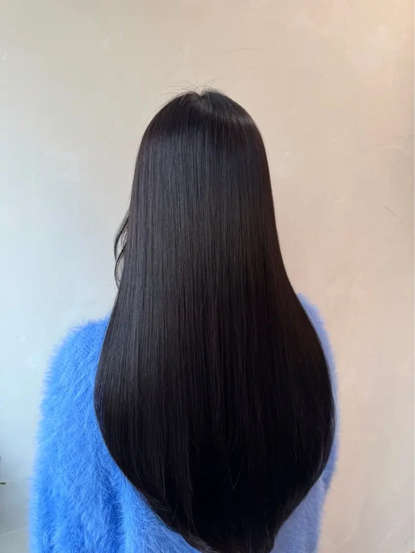 ロング カット 縮毛矯正 トリートメント プチアルク 新田のヘアスタイル