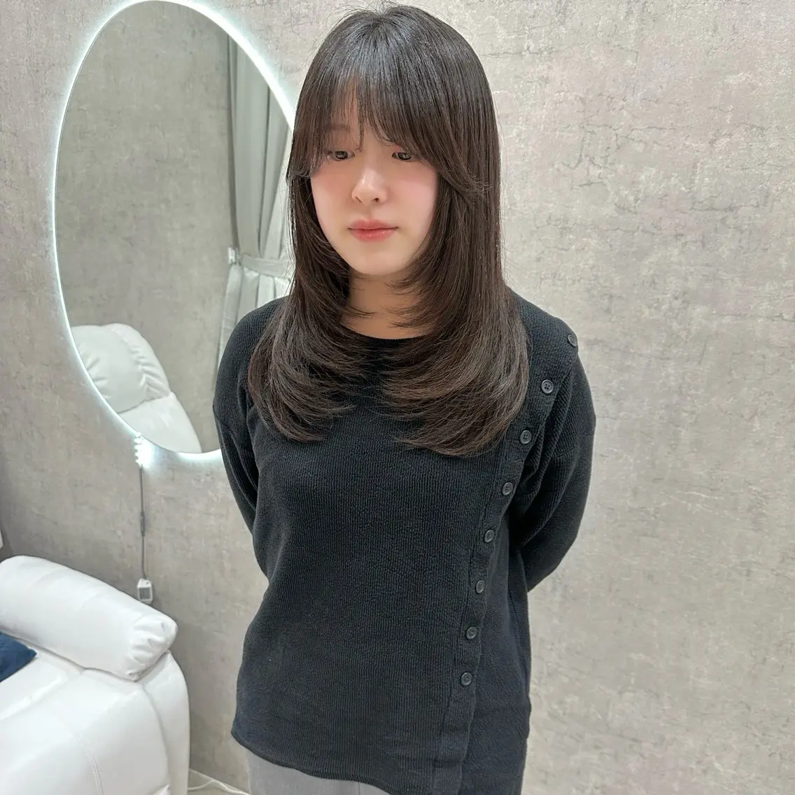 セミロング トリートメント はちすか るかのヘアスタイル