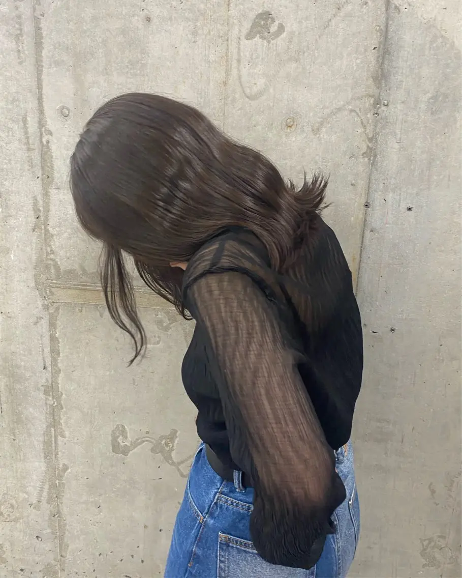 ミディアム カラー ヘアアレンジ ブラウンカラー チョコレートブラウン 苗代萌/ぷるツヤ髪 🫧／レイヤーカットのヘアスタイル