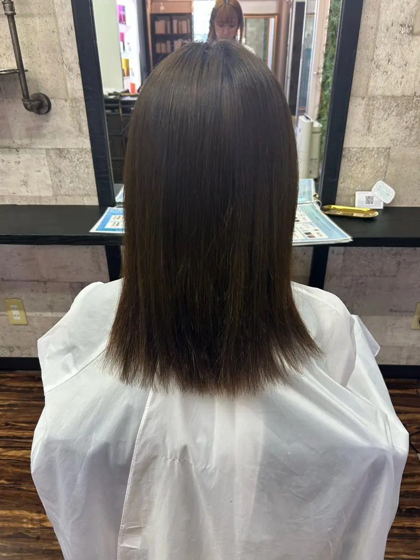 セミロング 縮毛矯正 カット 縮毛矯正 BALANCE ゆなのヘアスタイル