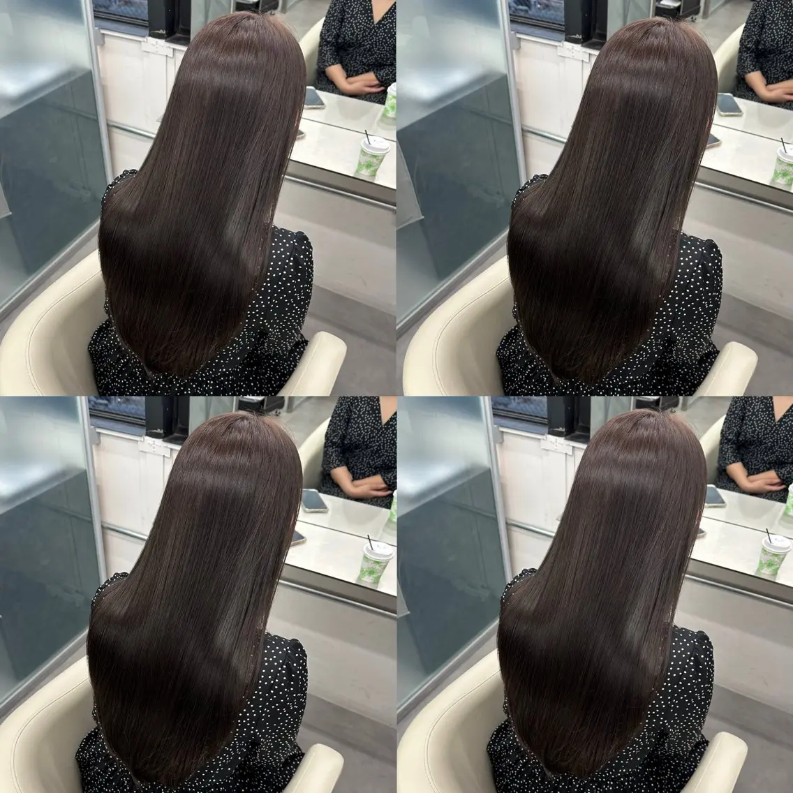 ロング カラー 韓国風ヘア 小顔カット カット ヘアカラー トリートメント 江坂トレンド韓国風 髪質改善shinoのヘアスタイル