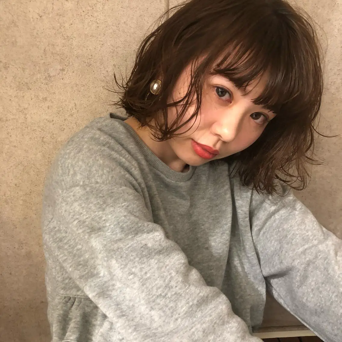 ショート カラー パーマ ボブ 髪質改善、エクステ 山口卓哉のヘアスタイル