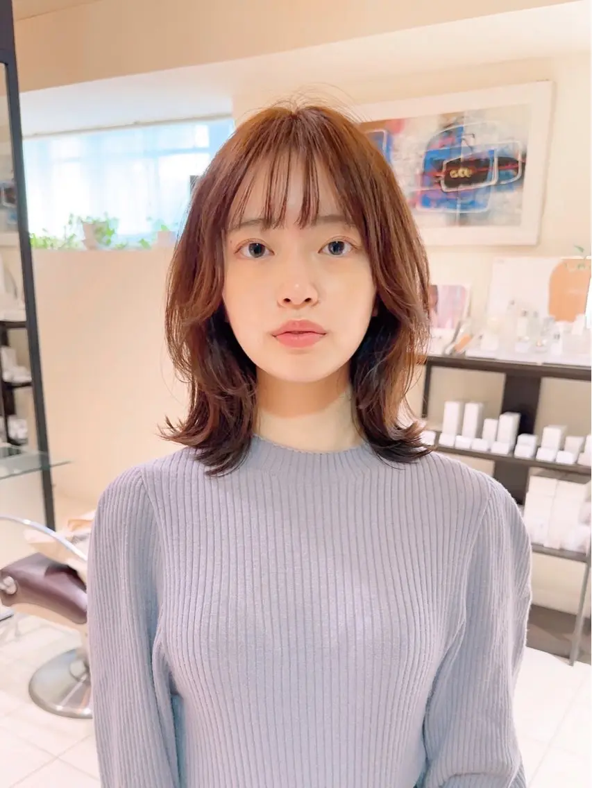 ミディアム くびれヘア 永野 良一のヘアスタイル