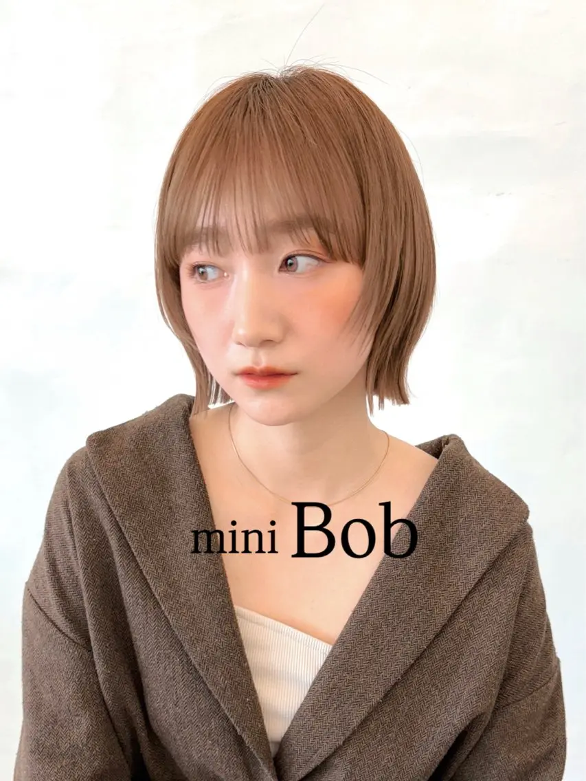ミディアム カラー ヘアアレンジ ベージュカラー 透明感カラー ボブ 🌱ボブ/レイヤー/ ベージュ/あやみ✨のヘアスタイル