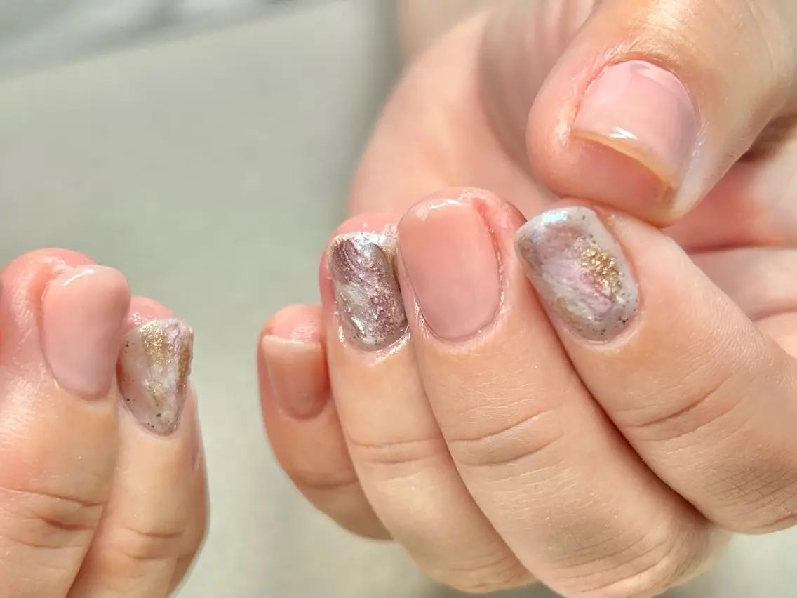 ネイル ニュアンスネイル ピンク amo_nail 岡山市南区自宅ネイルのネイルデザイン