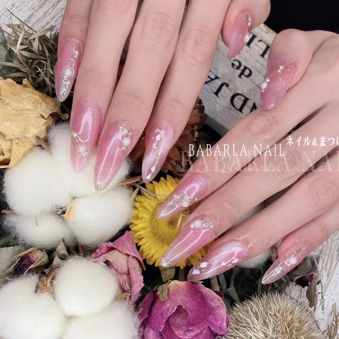ネイル オフィスネイル ピンク Babarla Nailのネイルデザイン