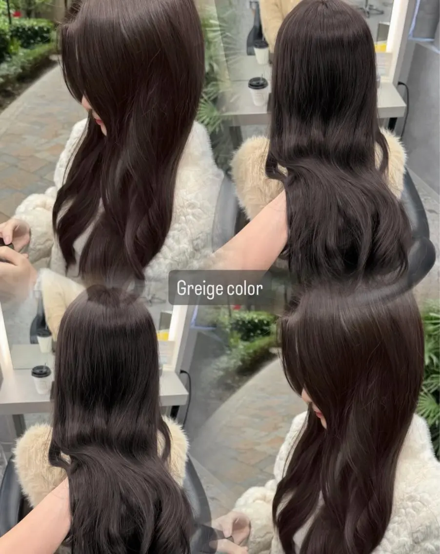 カラー ブリーチ 透明感カラー グレージュ ブリーチなしカラー ヘアカラー トリートメント iwao seiraのヘアスタイル