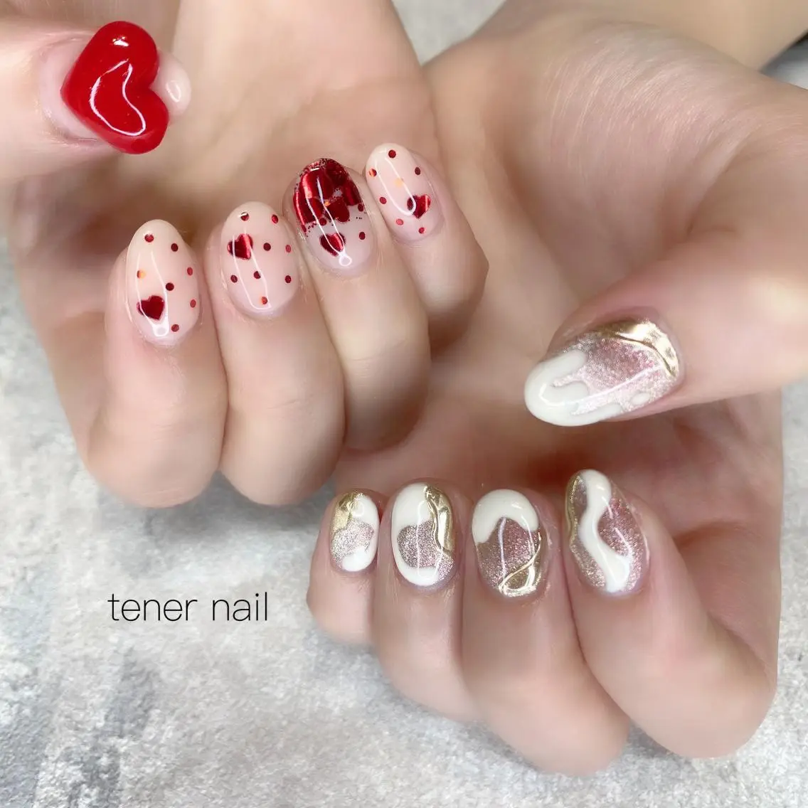 ネイル バレンタイン テネルネイル tener nailのネイルデザイン