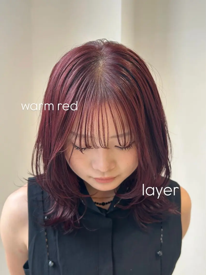 ミディアム カラー ヘアカラー トリートメント ユナ/暖色カラー🧡 /表参道のヘアスタイル