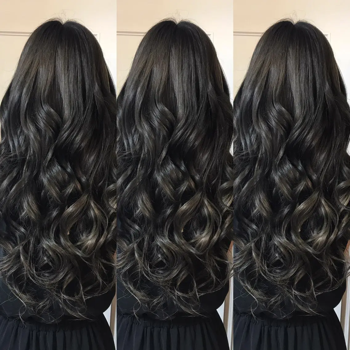 ロング カラー ブルーカラー ブルーグレー ブルーグレージュ グレージュ エクステ Shiho お洒落な エクステ♡ハイトーンのヘアスタイル