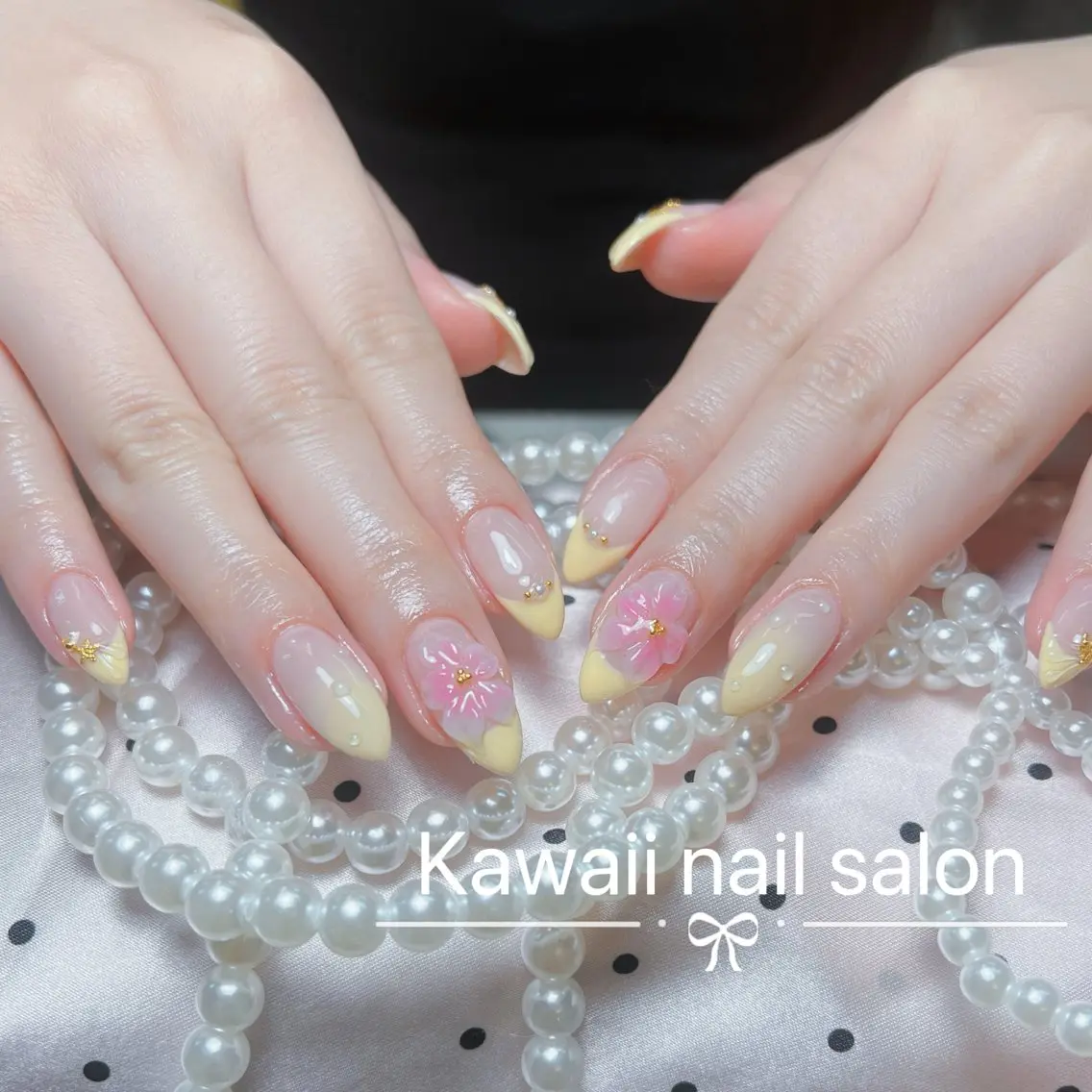 ネイル 長さ出し フレンチネイル ジェルネイル 韓国ネイル マグネットネイル Kawaii _Nailのネイルデザイン