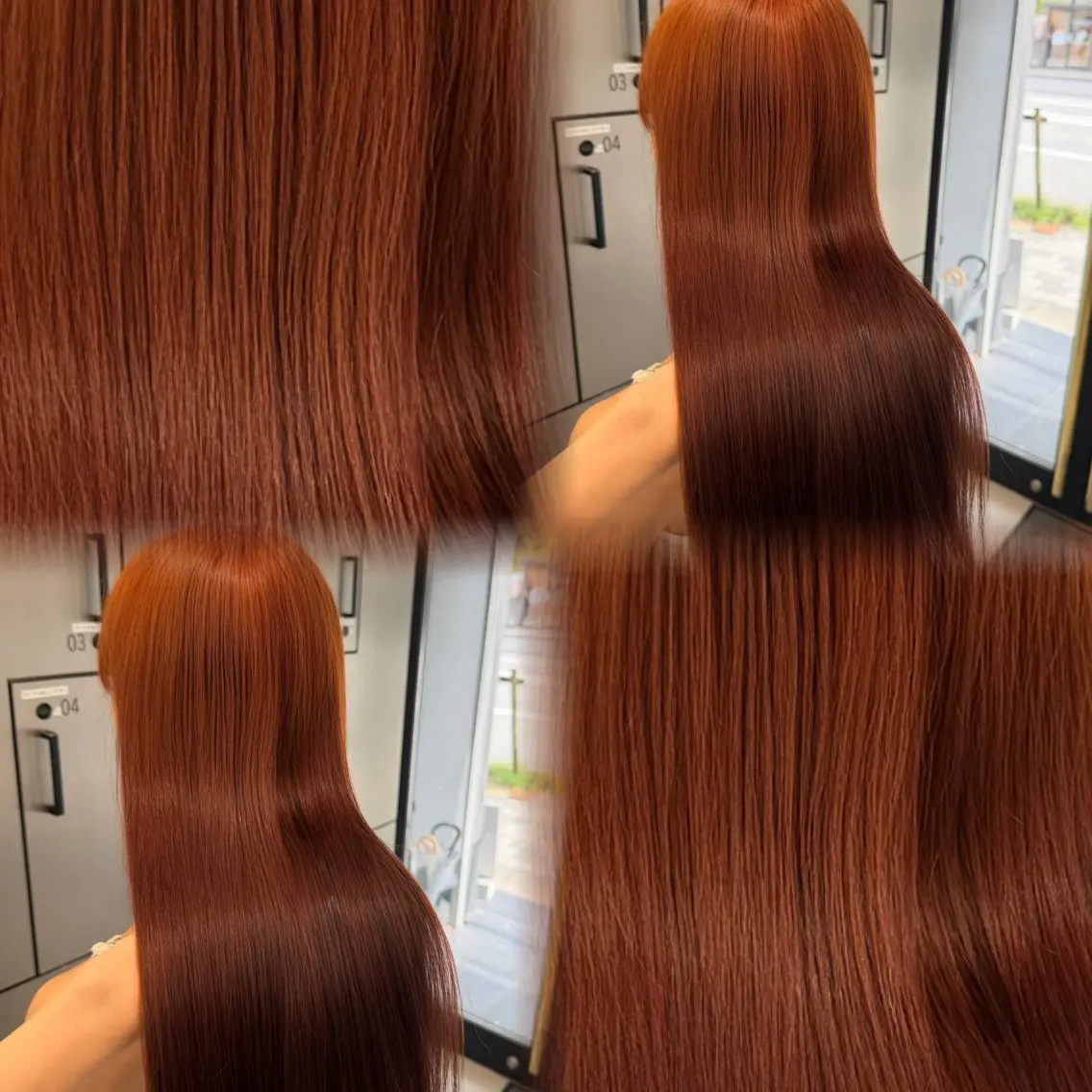 ロング オレンジブラウン カット ヘアカラー 海外/大人レイヤー 🇺🇸TOMONAのヘアスタイル