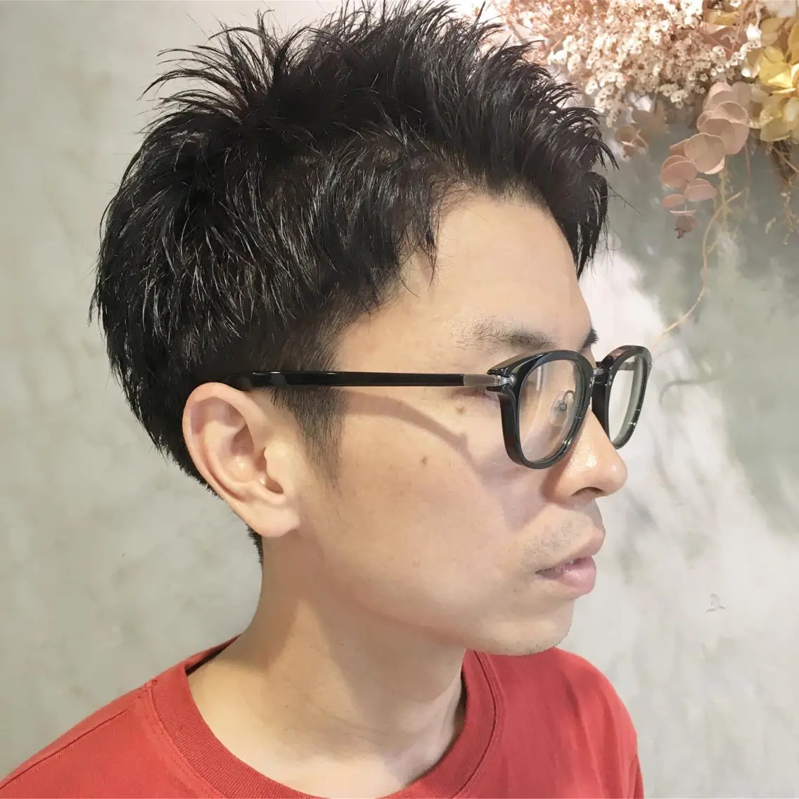 ショート メンズ アップバング 落合 優樹のヘアスタイル