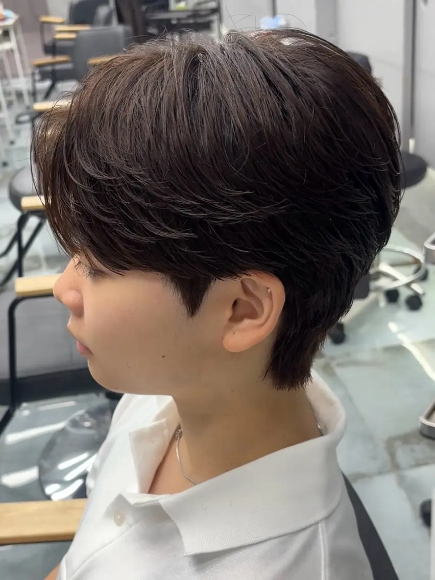 ショート パーマ メンズ ダウンパーマ メンズ韓国風 メンズパーマ 韓国風ヘア ニュアンスパーマ カット パーマ メンズパーマ/韓国 ヘア/Mino🤍のヘアスタイル