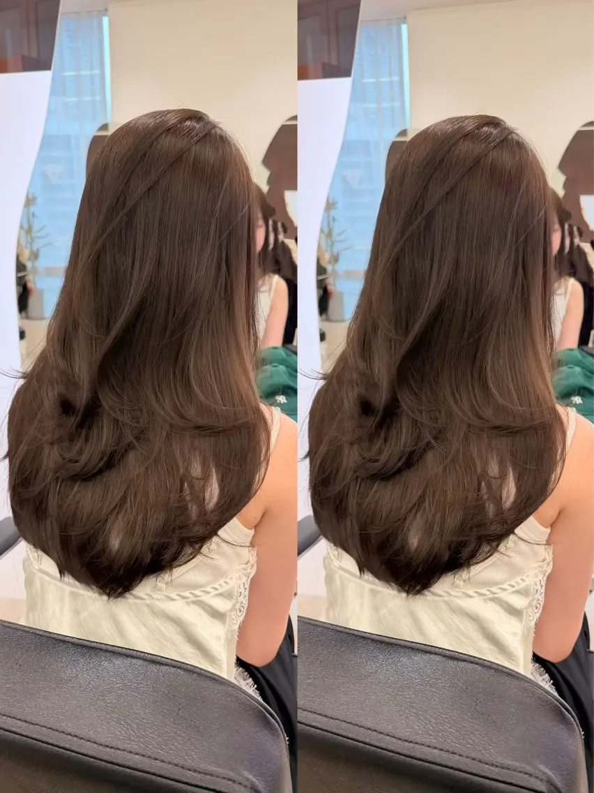 ロング 縮毛矯正 カット ヘアカラー 縮毛矯正 トリートメント 清水 健吏/ 髪質改善/レイヤーのヘアスタイル