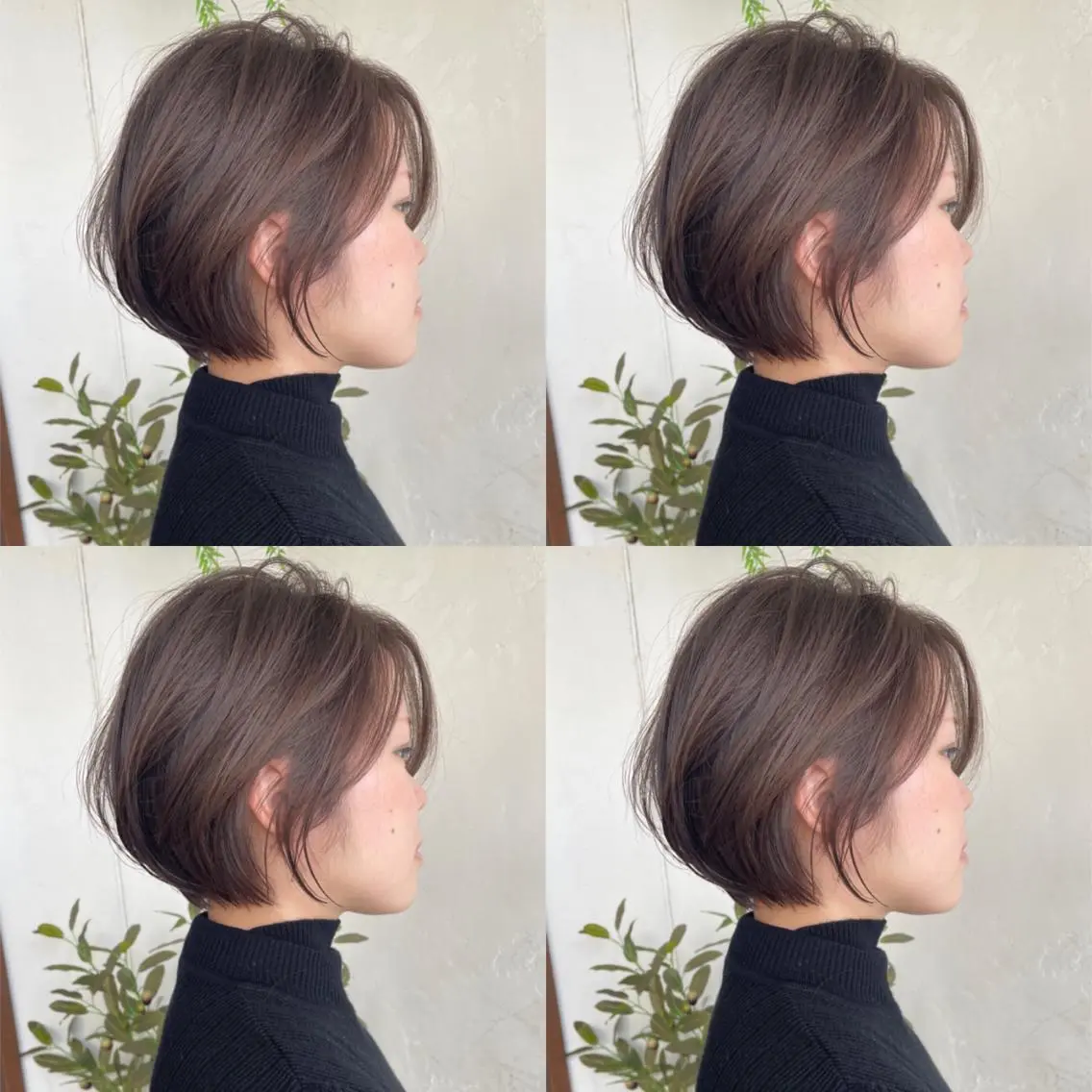 ショート カラー ショートボブ ハンサムショート 丸みショート デザインカラー ハイライトカラー カット ヘアカラー トリートメント 京都大人女性ショート 徒歩1分/秋山のヘアスタイル