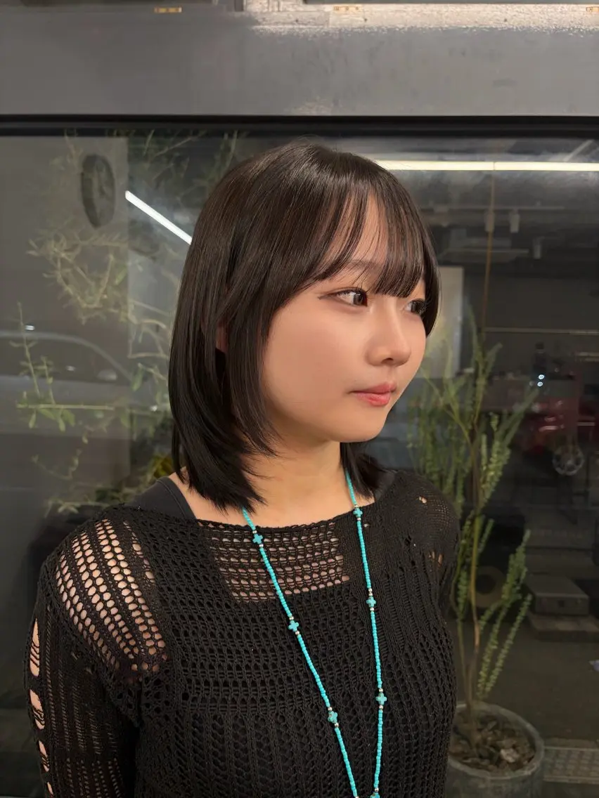 ミディアム ヘアカラー 百々花 《Elme》のヘアスタイル
