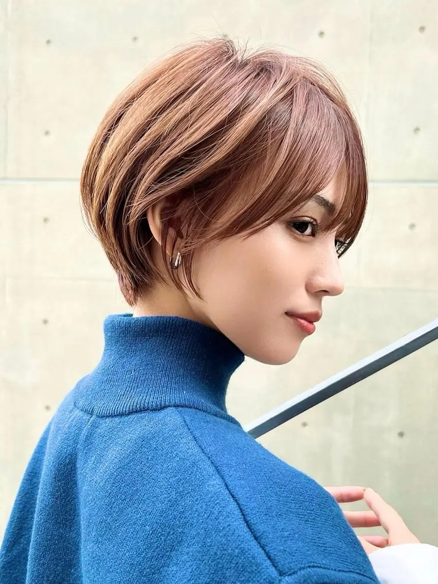 ショート カラー ヘアアレンジ ⭐️銀座/ショート/ 艶カラー/りょうがのヘアスタイル