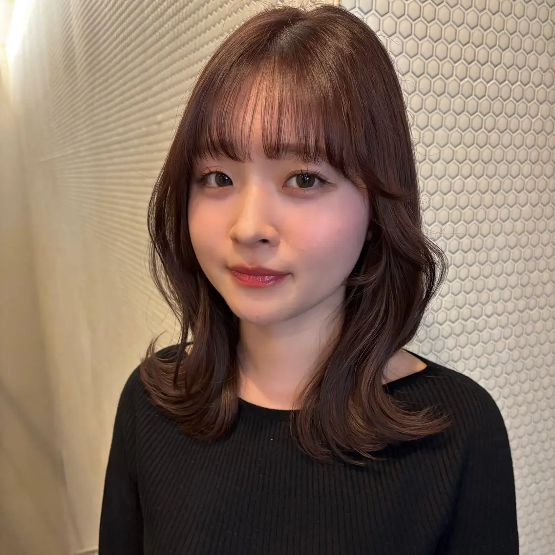 セミロング ラベンダーベージュ くびれヘア カット ヘアカラー トリートメント 似合わせボブカット/ 髪質改善/細川実知香のヘアスタイル