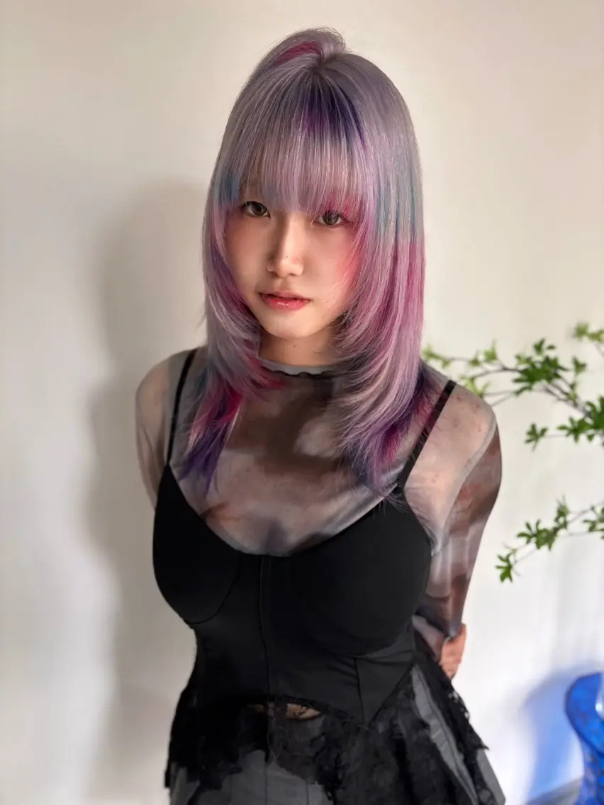 セミロング カラー 🧡梅田ハイトーン カラー🧡runaのヘアスタイル