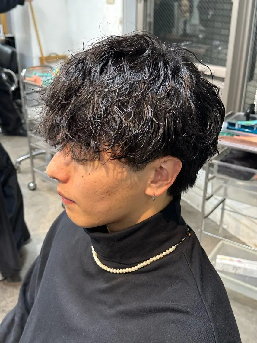 パーマ メンズ マッシュ メンズパーマ 学生（メンズ向け） ツイストスパイラルパーマ ツーブロック fifth/原宿/ カットモデル/カズのヘアスタイル