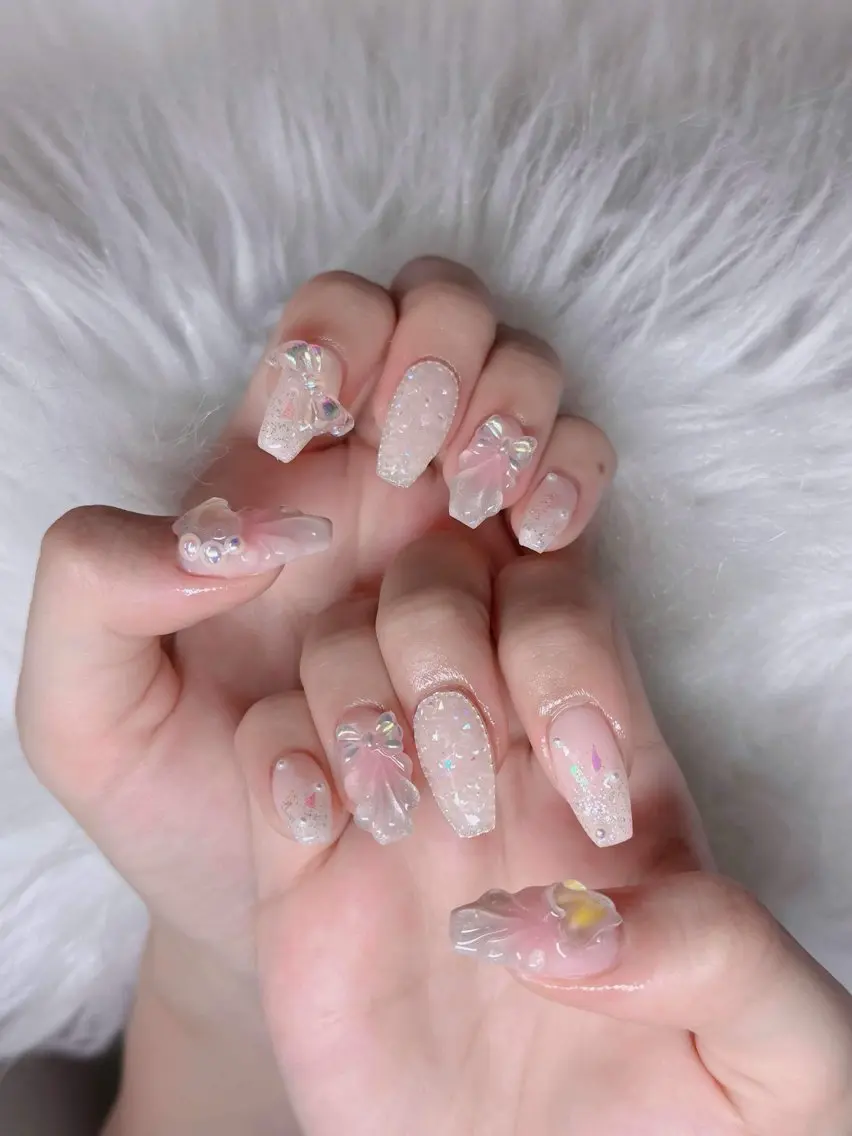 ネイル 長さ出し マグネットネイル ミラーネイル ネイルチップ 冬ネイル Lee Nails チップ長さだし専門店のネイルデザイン